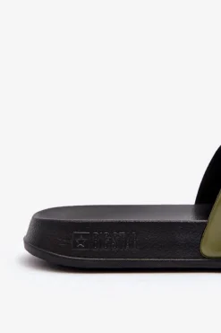 Outlet Męskie Klasyczne Klapki Big Star LL174458 Khaki Męskie Klapki Męskie Big Star|Klapki Męskie Klasyczne