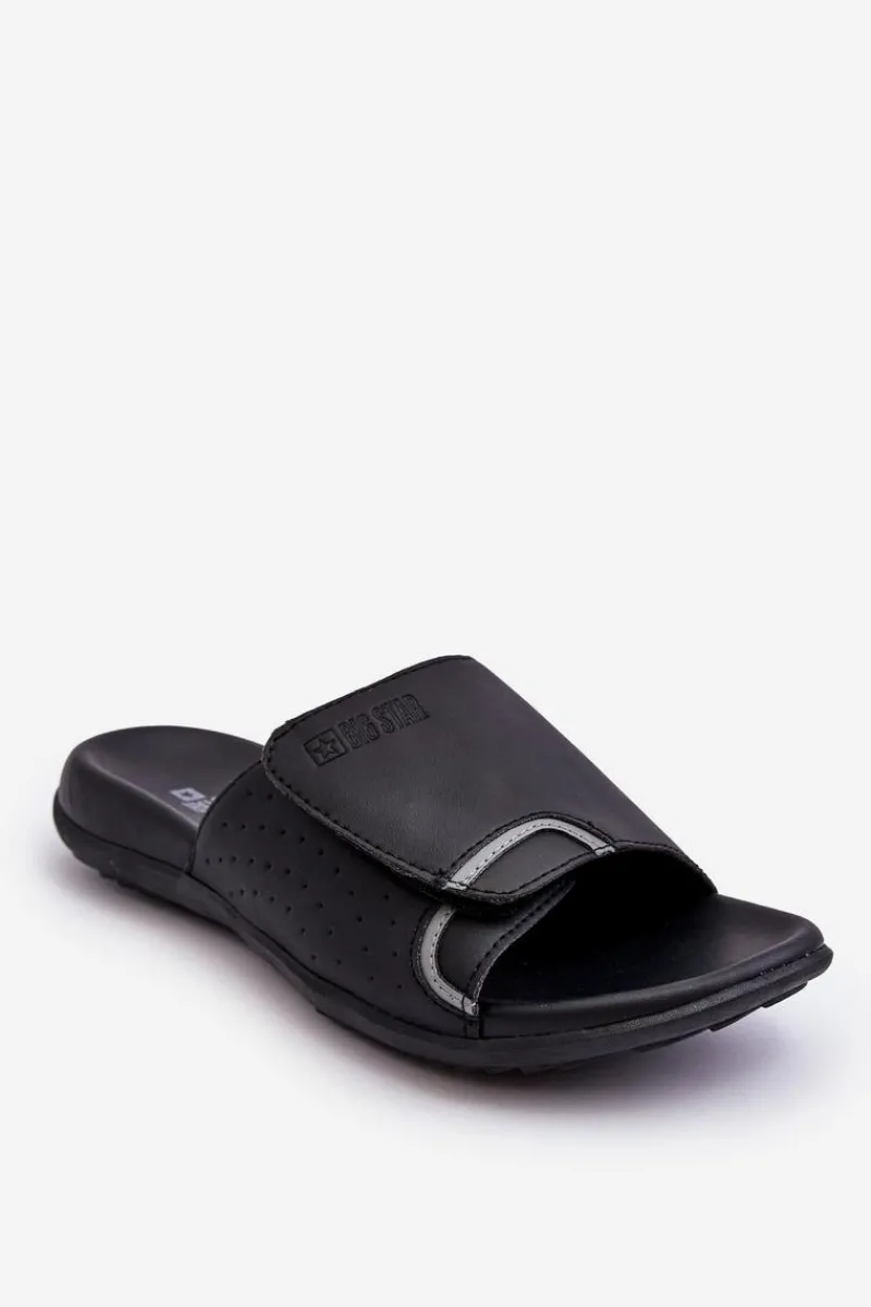 Big Star Shoes Męskie Klasyczne Klapki Big Star LL174603 Czarne