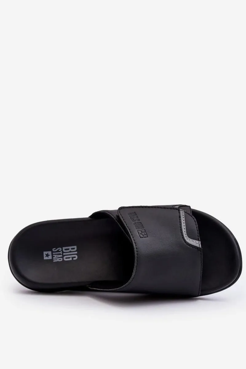 Big Star Shoes Męskie Klasyczne Klapki Big Star LL174603 Czarne