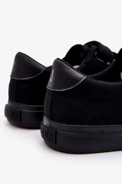 New Big Star Shoes Męskie Klasyczne Materiałowe Tenisówki Na Rzepy Big Star LL174631 Czarne