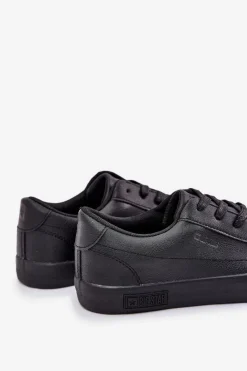 New Big Star Shoes Męskie Klasyczne Niskie Trampki Z Eko Skóry Big Star NN174252 Czarne Czarny