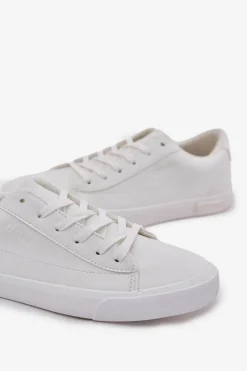 Clearance Męskie Klasyczne Niskie Trampki Z Eko Skóry Big Star NN174250 Białe Męskie Trampki Męskie Big Star|Trampki Niskie