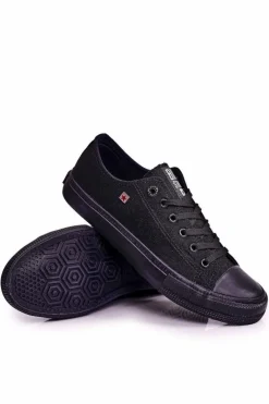 Sale Męskie Klasyczne Niskie Trampki BIG STAR AA174009 Czarne Męskie Trampki Męskie Big Star|Trampki Niskie