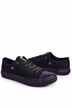 Sale Męskie Klasyczne Niskie Trampki BIG STAR AA174009 Czarne Męskie Trampki Męskie Big Star|Trampki Niskie