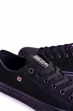 Sale Męskie Klasyczne Niskie Trampki BIG STAR AA174009 Czarne Męskie Trampki Męskie Big Star|Trampki Niskie