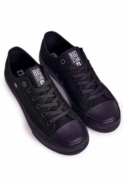 Sale Męskie Klasyczne Niskie Trampki BIG STAR AA174009 Czarne Męskie Trampki Męskie Big Star|Trampki Niskie