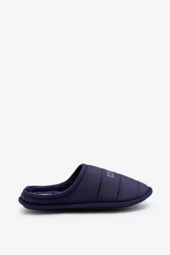 Papcie Męskie>Big Star Shoes Męskie Klasyczne Papcie Granatowe Big Star KK174360