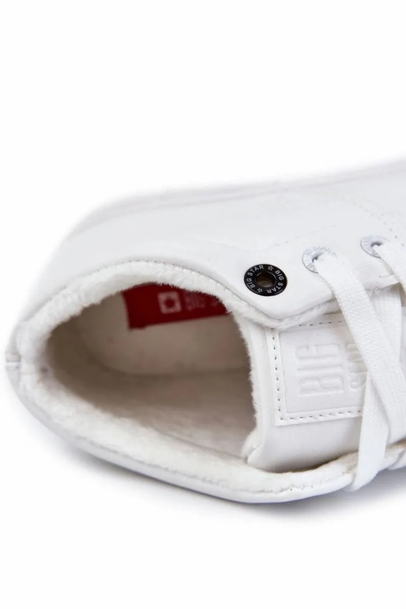 Trampki Męskie Big Star|Trampki Wysokie>Big Star Shoes Męskie Klasyczne Skórzane Trampki Big Star KK174347 Białe