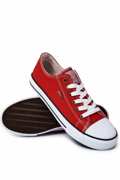 Trampki Męskie Cross Jeans|Trampki Niskie>Cross Jeans Męskie Klasyczne Trampki JJ1R4002C Czerwone