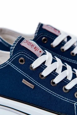 Discount Męskie Klasyczne Trampki JJ1R4004C Granatowe Męskie Trampki Męskie Cross Jeans|Trampki Niskie