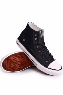 Online Męskie Klasyczne Wysokie Trampki BIG STAR DD174249 Czarne Męskie Trampki Męskie Big Star|Trampki Wysokie