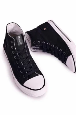 Online Męskie Klasyczne Wysokie Trampki BIG STAR DD174249 Czarne Męskie Trampki Męskie Big Star|Trampki Wysokie