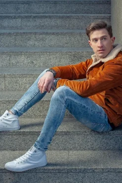 Clearance Big Star Shoes Męskie Klasyczne Wysokie Trampki BIG STAR FF174551 Białe