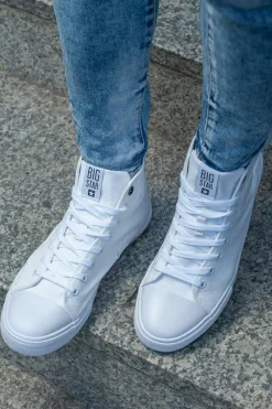 Clearance Big Star Shoes Męskie Klasyczne Wysokie Trampki BIG STAR FF174551 Białe