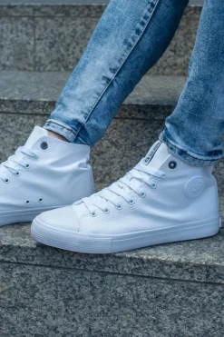 Clearance Big Star Shoes Męskie Klasyczne Wysokie Trampki BIG STAR FF174551 Białe