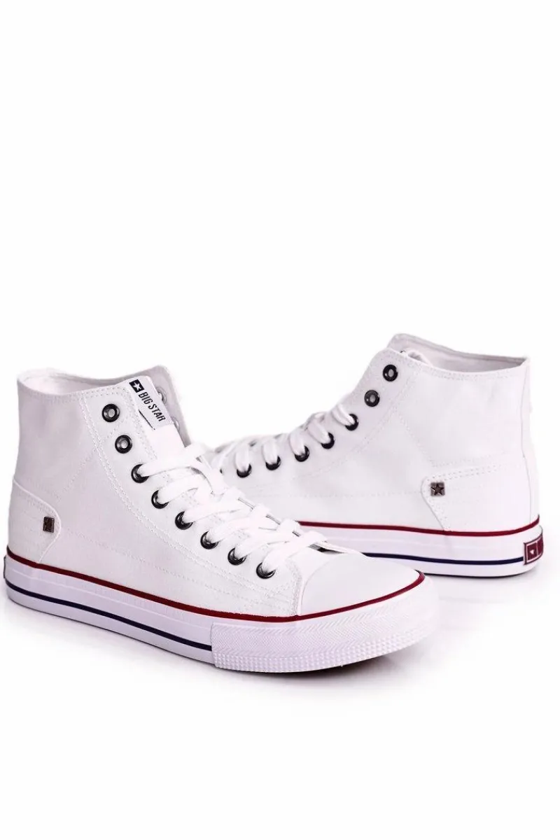 New Big Star Shoes Męskie Klasyczne Wysokie Trampki BIG STAR DD174251 Białe Biały