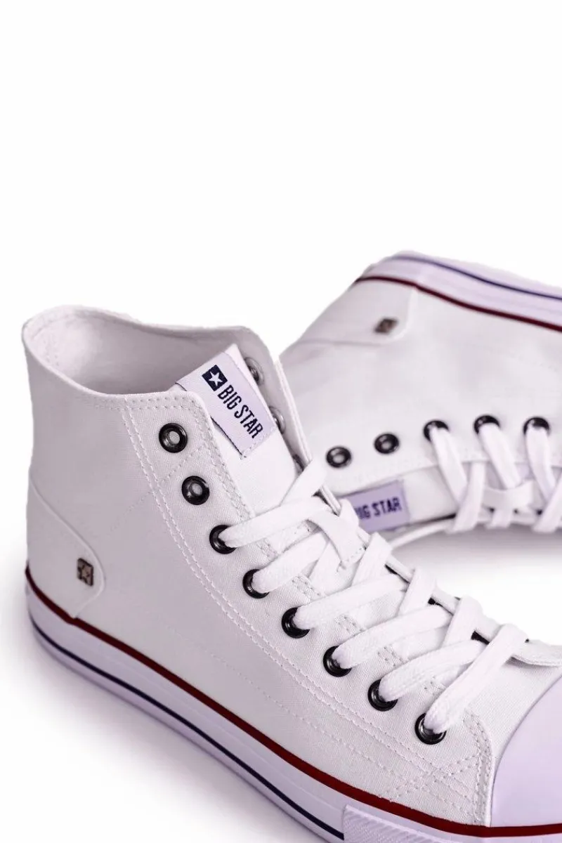 New Big Star Shoes Męskie Klasyczne Wysokie Trampki BIG STAR DD174251 Białe Biały