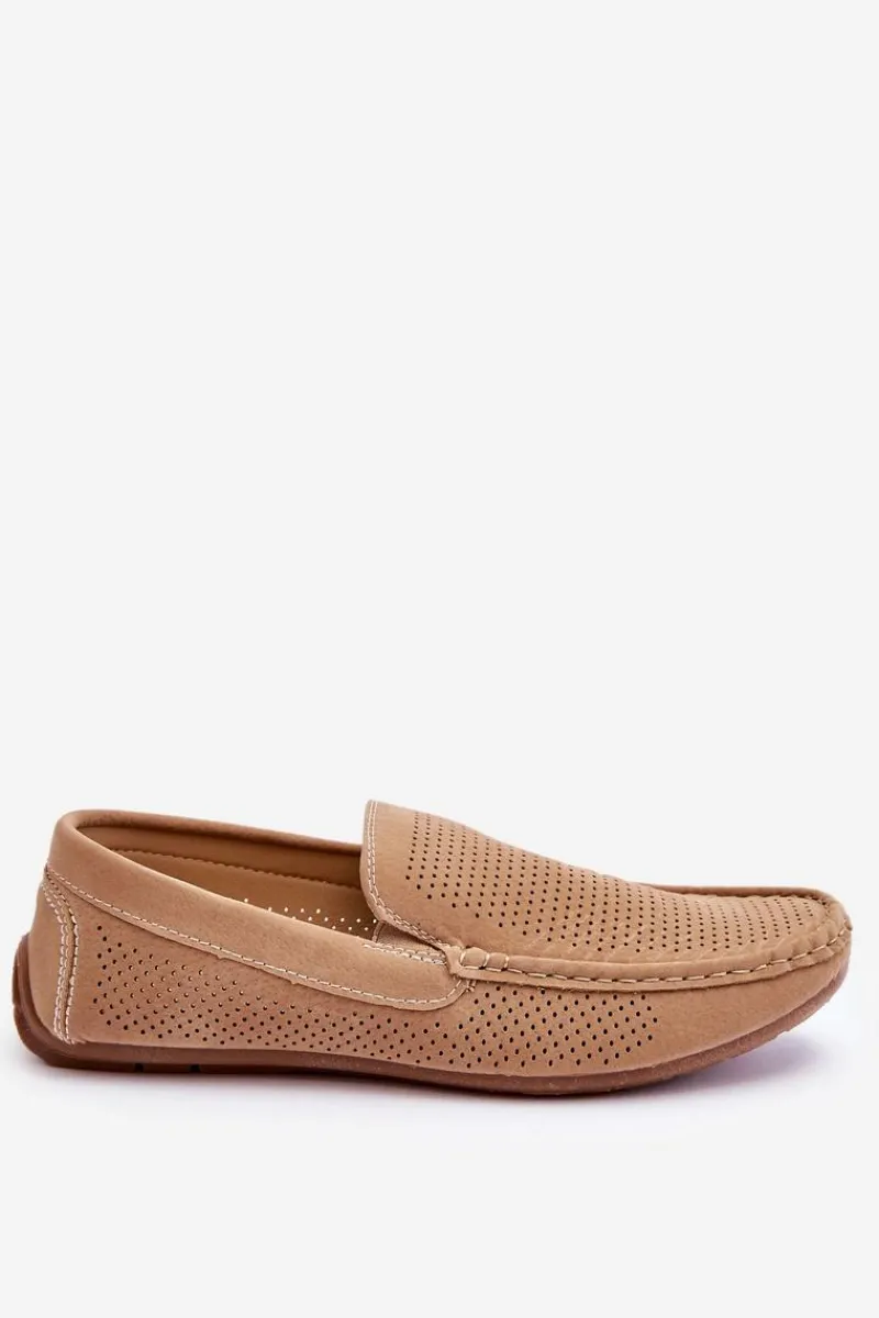 New Męskie Klasyczne Zamszowe Mokasyny Beżowe Felixo Męskie Mokasyny Wsuwane