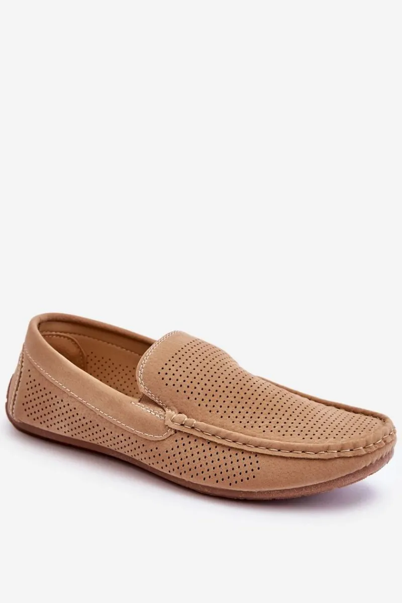 New Męskie Klasyczne Zamszowe Mokasyny Beżowe Felixo Męskie Mokasyny Wsuwane