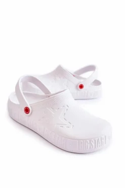 Clearance Męskie Lekkie Klapki Big Star II175003 Białe Męskie Klapki Męskie Klasyczne