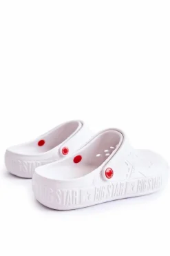 Clearance Męskie Lekkie Klapki Big Star II175003 Białe Męskie Klapki Męskie Klasyczne