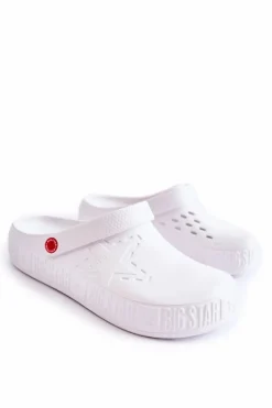 Clearance Męskie Lekkie Klapki Big Star II175003 Białe Męskie Klapki Męskie Klasyczne