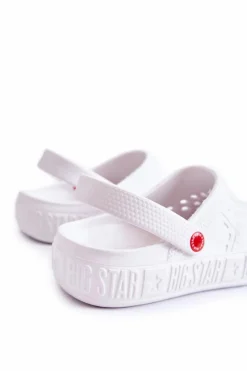 Clearance Męskie Lekkie Klapki Big Star II175003 Białe Męskie Klapki Męskie Klasyczne