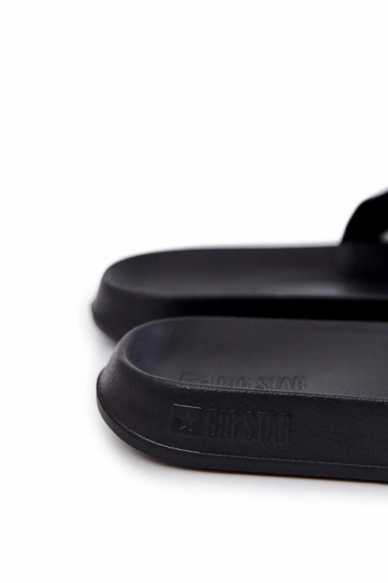 Sale Big Star Shoes Męskie Lekkie Klapki Big Star JJ174533 Czarne