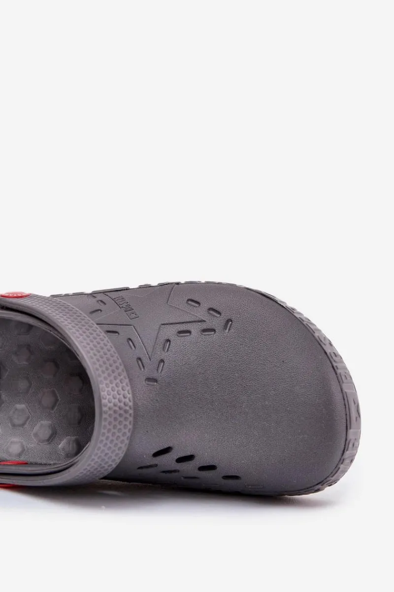 New Męskie Lekkie Klapki Chodaki Big Star II175007 Szare Męskie Klapki Męskie Klasyczne