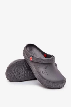 New Męskie Lekkie Klapki Chodaki Big Star II175007 Szare Męskie Klapki Męskie Klasyczne