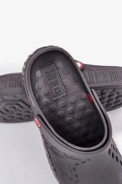 New Męskie Lekkie Klapki Chodaki Big Star II175007 Szare Męskie Klapki Męskie Klasyczne