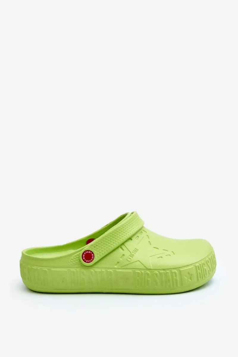 Męskie Lekkie Klapki Chodaki Big Star II175005 Zielone Męskie Klapki Męskie Klasyczne