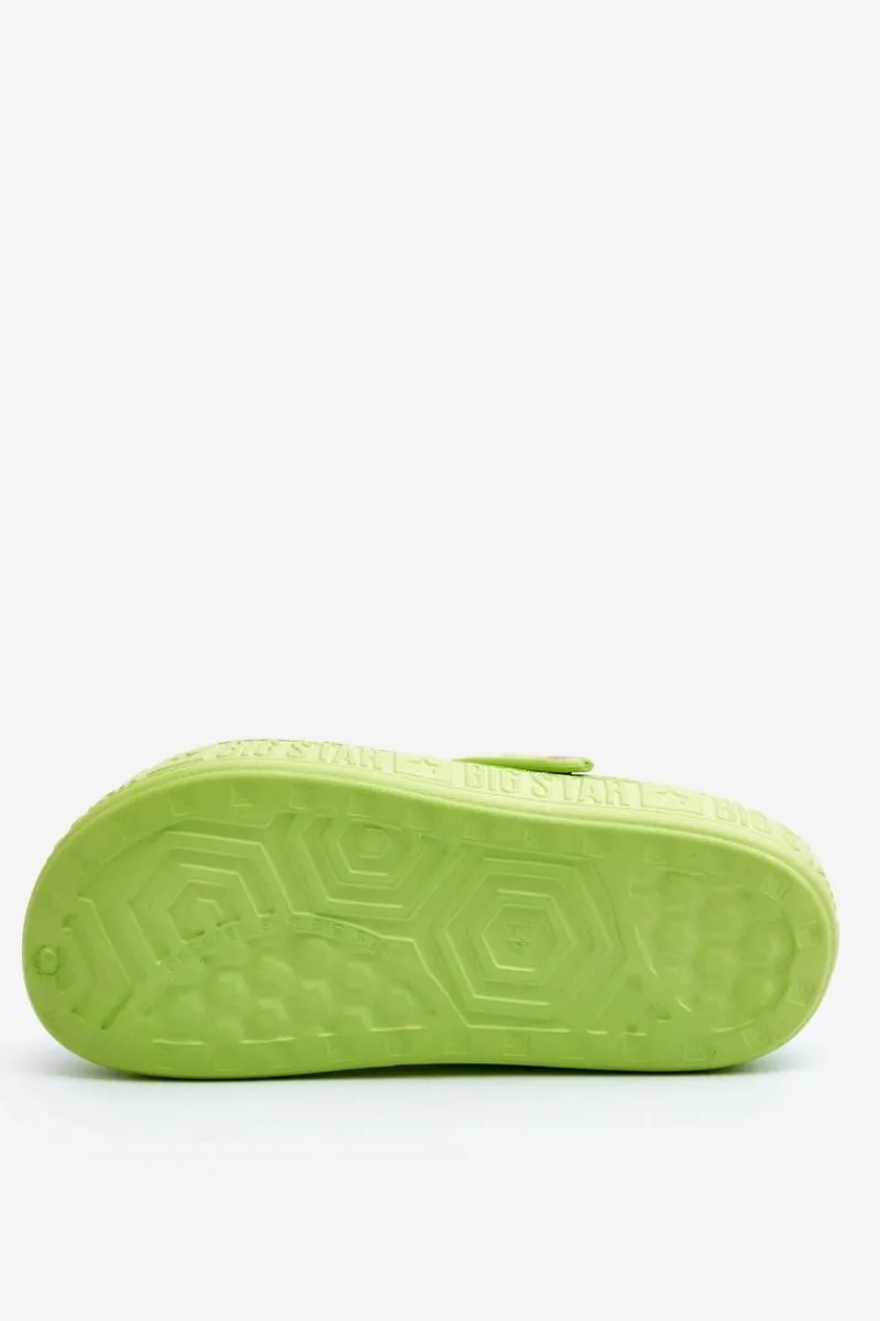 Męskie Lekkie Klapki Chodaki Big Star II175005 Zielone Męskie Klapki Męskie Klasyczne