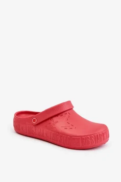 Clearance Big Star Shoes Męskie Lekkie Klapki Chodaki Big Star II175004 Czerwone