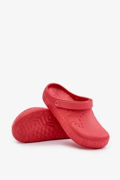 Clearance Big Star Shoes Męskie Lekkie Klapki Chodaki Big Star II175004 Czerwone