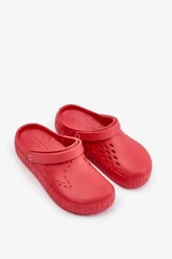 Clearance Big Star Shoes Męskie Lekkie Klapki Chodaki Big Star II175004 Czerwone