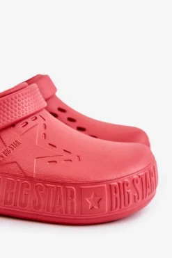 Clearance Big Star Shoes Męskie Lekkie Klapki Chodaki Big Star II175004 Czerwone