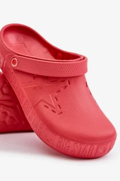 Clearance Big Star Shoes Męskie Lekkie Klapki Chodaki Big Star II175004 Czerwone