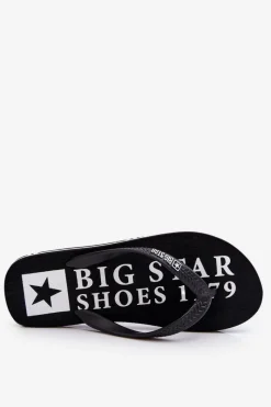 New Big Star Shoes Męskie Lekkie Klapki Japonki Big Star LL174444 Czarne