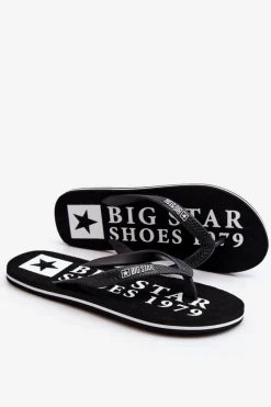 New Big Star Shoes Męskie Lekkie Klapki Japonki Big Star LL174444 Czarne