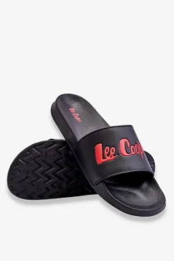 Best Lee Cooper Męskie Lekkie Klapki LCW-23-42-1730 Czarno-Czerwone