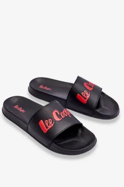 Best Lee Cooper Męskie Lekkie Klapki LCW-23-42-1730 Czarno-Czerwone