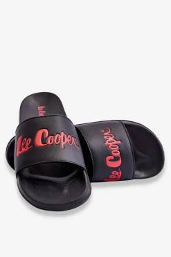 Best Lee Cooper Męskie Lekkie Klapki LCW-23-42-1730 Czarno-Czerwone