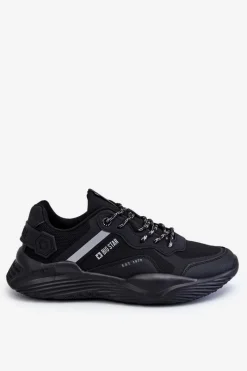 Outlet Męskie Lekkie Sneakersy Memory Foam System Big Star LL174150 Czarne Męskie Obuwie Sportowe Męskie