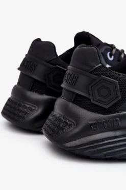 Outlet Męskie Lekkie Sneakersy Memory Foam System Big Star LL174150 Czarne Męskie Obuwie Sportowe Męskie