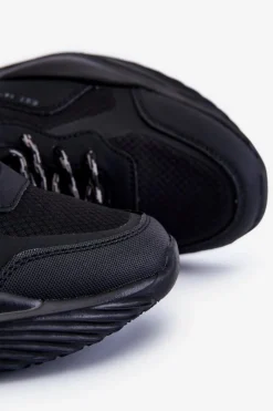 Outlet Męskie Lekkie Sneakersy Memory Foam System Big Star LL174150 Czarne Męskie Obuwie Sportowe Męskie