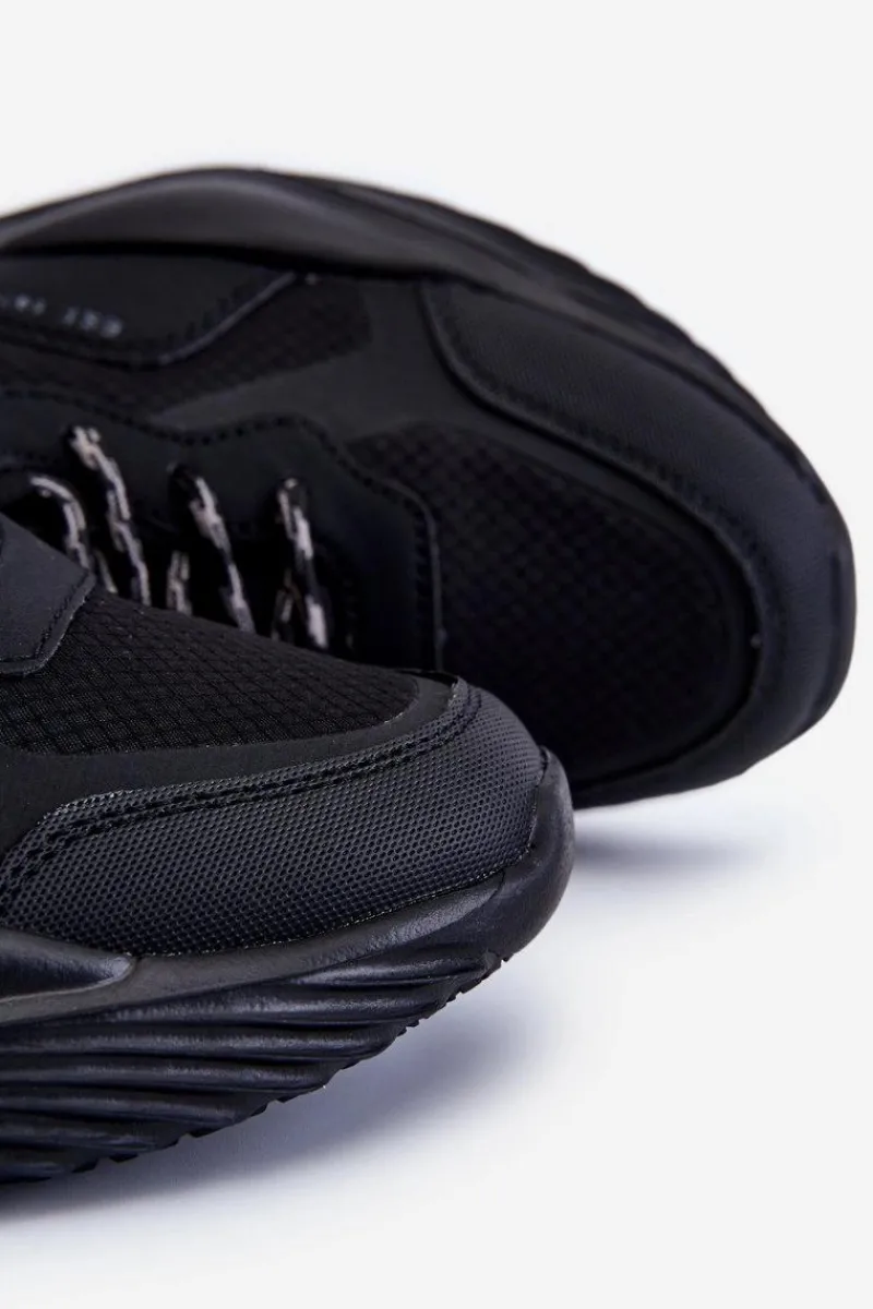 Outlet Męskie Lekkie Sneakersy Memory Foam System Big Star LL174150 Czarne Męskie Obuwie Sportowe Męskie