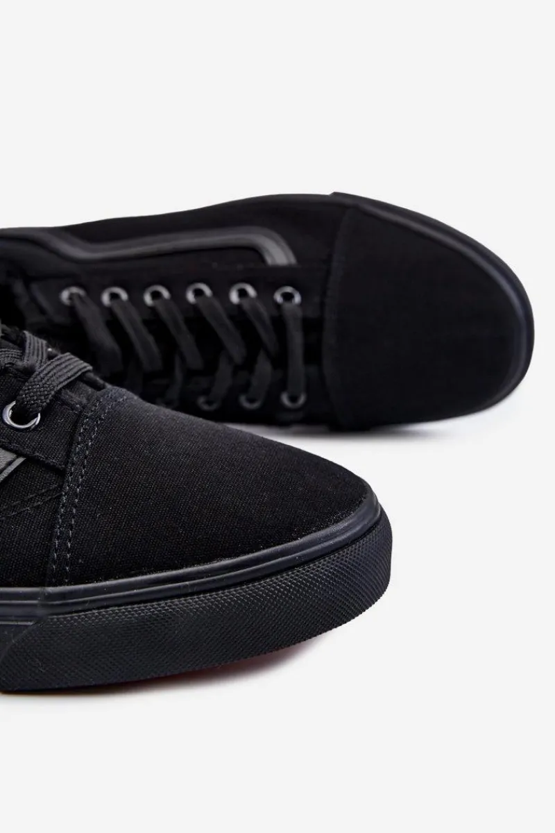 Trampki Niskie|Trampki Męskie Niskie>Boto Męskie Materiałowe Trampki Ocieplane Czarne Harry