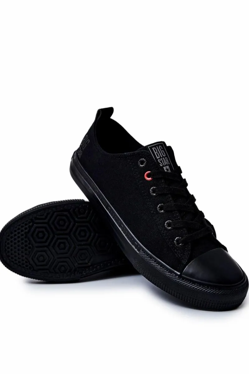 Trampki Męskie Big Star|Trampki Niskie>Big Star Shoes Męskie Materiałowe Trampki BIG STAR JJ174003 Czarne