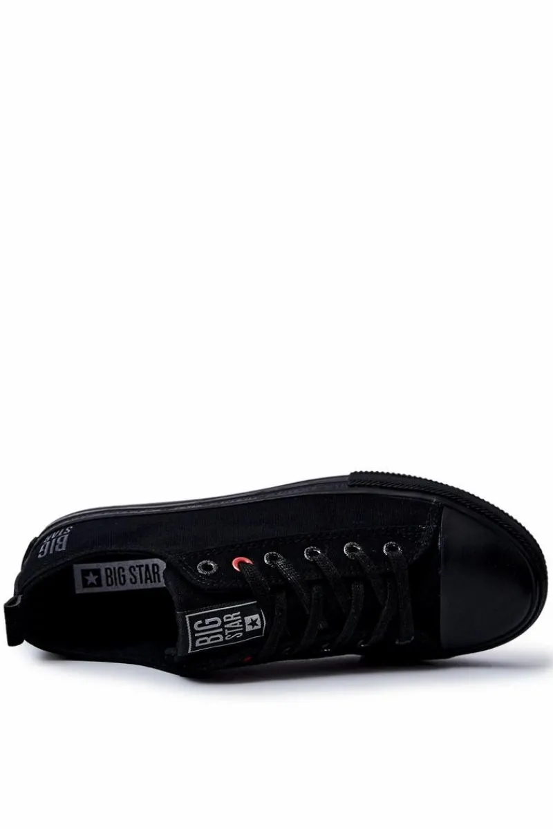 Trampki Męskie Big Star|Trampki Niskie>Big Star Shoes Męskie Materiałowe Trampki BIG STAR JJ174003 Czarne